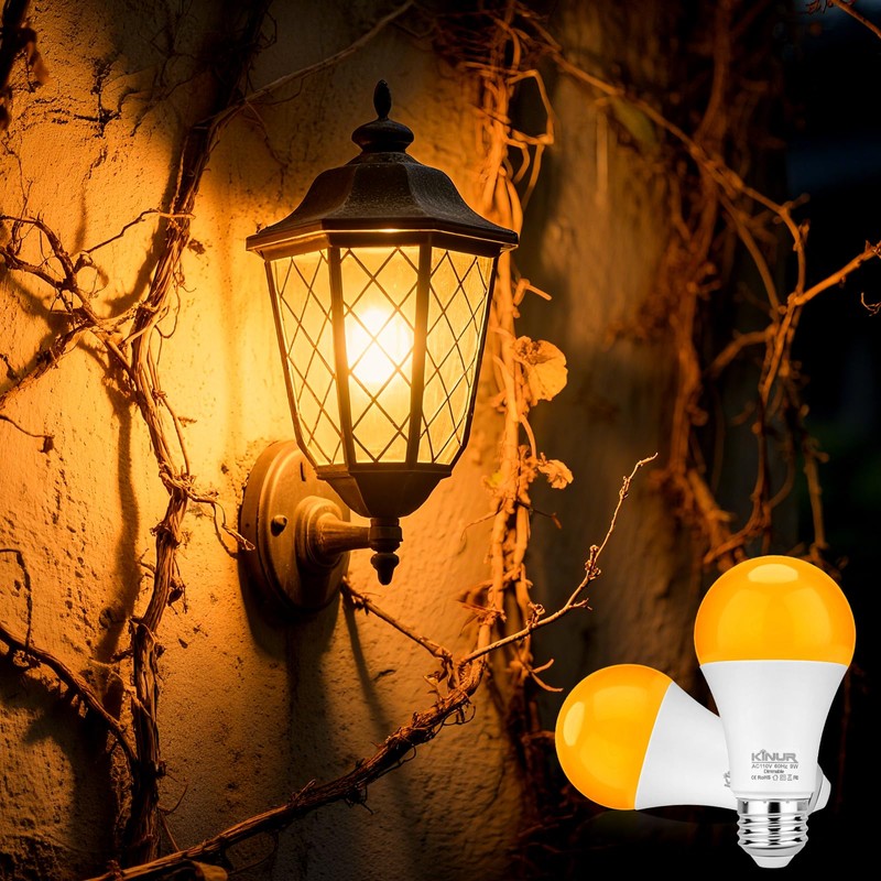 KINUR Amber Sleep Light Bulbs 1800K with Remote Control, E26