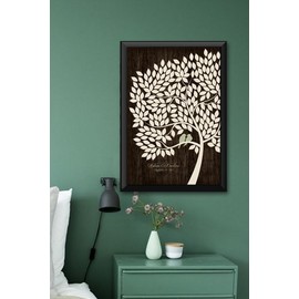 Wedding Guest Book Alternative Poster Bridal Gift Signing Tree with 200 leaves