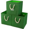 SYYOFUE Fabric Cube Storage Bins Green Storage Boxes Set 13x13x13
