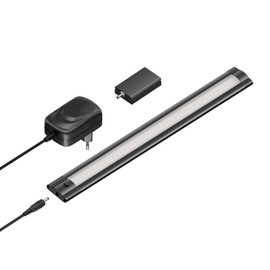 ledscom.de Siris Smart LED Under-Unit Light Matte Black with Power Supply and WLAN Controller Flat Smart Home, Alexa Enabled (Echo) 30 cm, 368 lm, Warm White, Dimmable