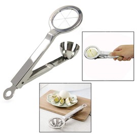 OFKPO Stainless steel egg slicer, egg divider divides eggs into 6 equal segments