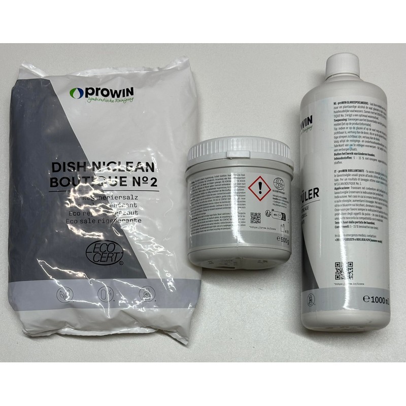 Prowin Dishwasher Set with Powder, Salt and Rinse Aid