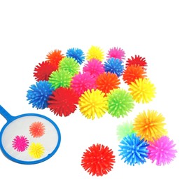 [Mysterious Feeling!] 100 Pcs Sea Urchin Ball Balls, 6 Colors, Diameter Approx. 1.0 inches (25 mm), Colorful! Floats on Water! (Festivals, Events, Children's Associations, Open Air Baths, Festivals) Elastic Rubber Balls for Scooping Supplies as a Giveawa