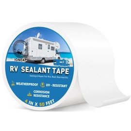 IONCAT RV Roof Sealant Tape, 4 Inch X 50 Feet RV Repair Seal Tape for Camper Trailer Boat Seam Leaks Roofing, UV Resistant & Weatherproof, White