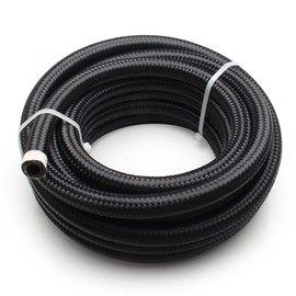 VEHSUN Oil Hose, Inner Diameter 0.3 inch (8.71 mm), AN6, 3.3 ft (1 m), Fuel Hose, Stainless Steel, Nylon, Mesh, Flexible, Pressure, Heat Resistant, Oil Resistant, Oil Resistant, Oil Gasoline Hose,