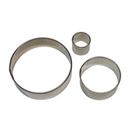 PME Stainless Steel Round Cutters, Set of 3,6 x 1.2 x 6 cm, Silver