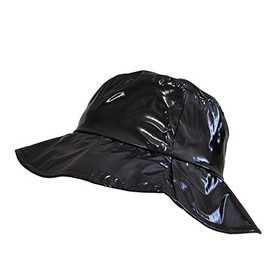 Toutacoo, Wide-Brimmed Vinyl Rain Hat, 01-black, Medium