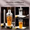 Wikimo Stainless Steel Cocktail Shaker with Bar Accessories (A -
