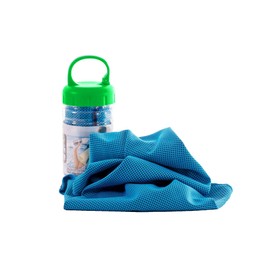 Muxel Cool Down Towel Cooling Towel Against Sweat Sports Towel Fitness Towel 2 Towels and Bottle Light Blue