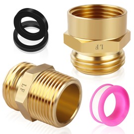2Pcs Garden Hose Convert Adapters, 3/4” NPT to 3/4” GHT Garden Hose Adapter Connector, Brass Garden Hose Fitting, Garden Hose Thread to 3/4" NPT Hose Connector