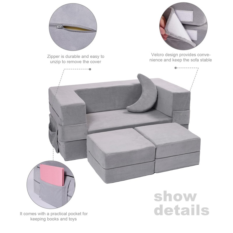 Elftopia Modular Kids Sofa,Toddler Couch Foam Armchair for Kids, Children