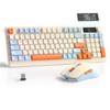 FREEWOLF T96 Smart Display Wireless Gaming Keyboard and Mouse Comb,