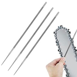 Pack of 3 Chainsaw File, Round File, Chainsaw File, 200 mm x 4.0 mm, Round File Saw Chains, Chainsaw Files, Manual Sharpening of Saw Chains, for Repair and Sharpening Saw Chains, Round