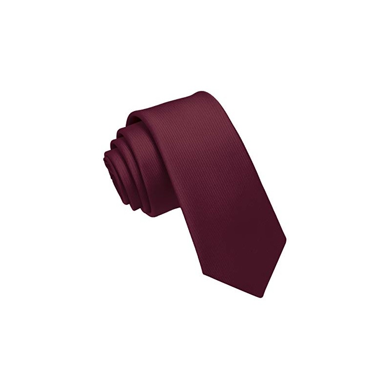 JEMYGINS Slim Men's Tie Plain 6 cm, maroon