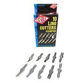 ESSDEE Linoleum Cutter Tools - Style 1 to 10 Sizes Lino Blades - High Carbon Steel - Pack of 10 - Made in UK