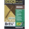 Deck Plus Wood Screws, Brown Exterior Screws, 1-1/4" x #8,