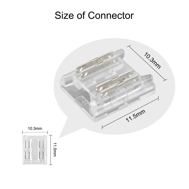 Tatazone 10pcs 4PIN Transparent COB Connectors for RGB and CCT