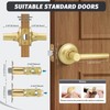 Gaurqiah Brushed Gold Passage Door Handle, Round Design Non-Locking Door