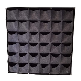 MIYORI Indi-36 Pockets Vertical -Hanging Vertical Garden Wall Planter -Decor Fence Hanger with Wall Pockets Grow Planting Plant kit pots (25 Pockets, Gray (36 Pockets)