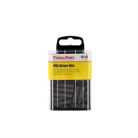 ToolPro Phillips Head Bits - 50 Pieces in Interlocking Storage Box for Quick Dispensing, Professional Drywall & Construction Driver Bit Set (#3 Phillips)
