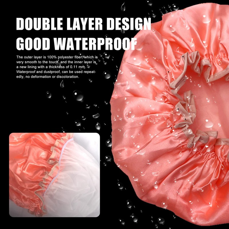 Friendjia Pack of 2 Women's Shower Caps, Waterproof, Dustproof, Oil