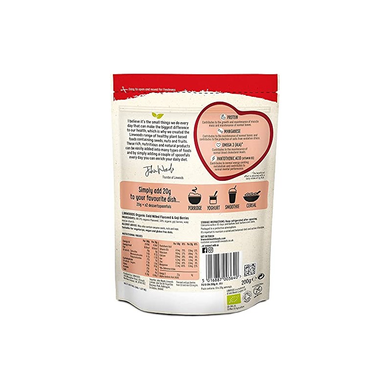 Linwoods Milled Flaxseed & Goji berries 200g - Pack of