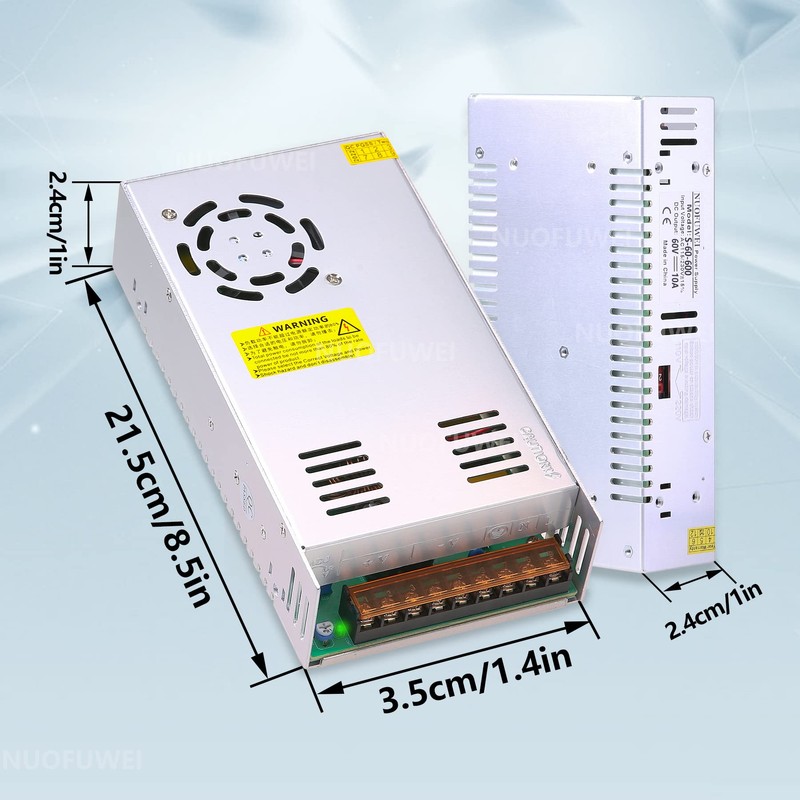 DC 60V 10A 600W Fuente Conmutada Transformador 220V CA-CC 60V
