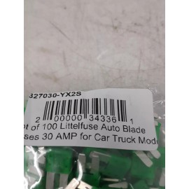 Unbranded 100 PCS Automotive Car Truck Fuses Green Body Two Prong Blade 30 AMP 32V