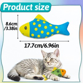 Andiker 2PCS Catnip Toys for Cats, Colorful Cat Fish Toys with Catnip Built-in Bells Soft Bite-Resistant Interactive Cat Toys for Indoor Cats Biting Chewing Reducing Boredom (Round)