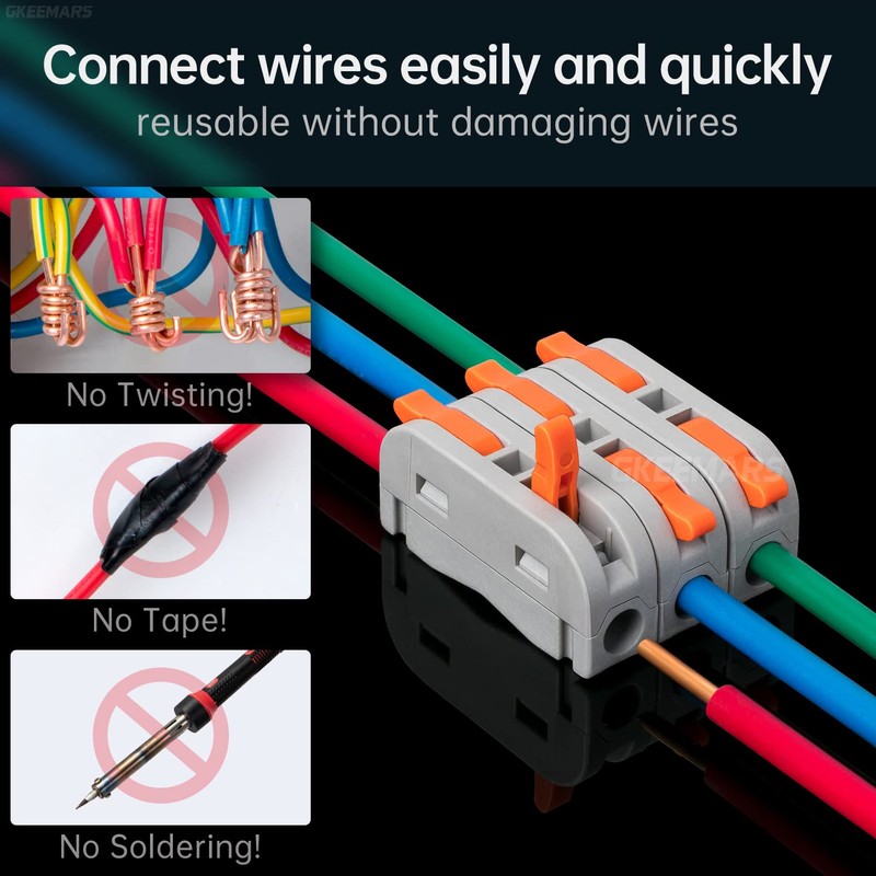 GKEEMARS 20 Pcs Mini Lever Wire, 1 Conductor Compact Wire