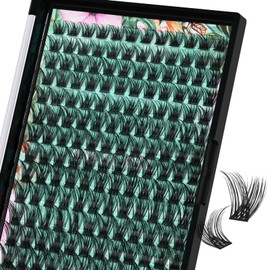 Eyelash Extensions, Wet Look, 168 Pieces, Eyelash Clusters, Lashes, Ultra-Thin Eyelashes, Band, Eyelash Extensions, Spiky Anime Wide Span Lashes (Okra, D-10-18 mm)