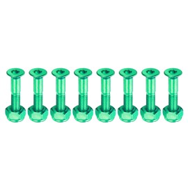 PATIKIL 1" Skateboard Hardware Bolt, 8 Set Carbon Steel Truck Mounting Screws Bolts Nuts Set for Skateboard Cruiser, Green