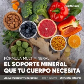 Minerales Esenciales con Glicinato de Magnesio, Calcio, Potasio, Zinc y Selenio | Apoyo Nutricional Diario para Rutina Activa y Bienestar General | Health Hack