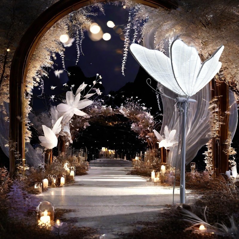 Wedding Butterfly Floor Lamp-Creative Butterfly Ceiling Lights Decoration, 23.6Inch Adjustable