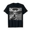 Funny French Bulldog Selfie with UFOs Weird Puppy Dog T-Shirt