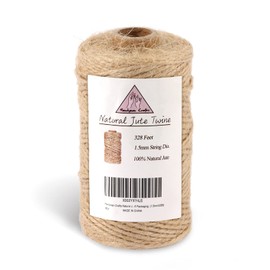 Handyman Crafts Natural Jute Twine Hemp Rope (1.5mm/2mm/3mm/6mm) Durable String for Handmde Crafts,Gardening Applications,Home Gardening,Cat Scratching Post,Gift Packaging. (1.5mm328ft)