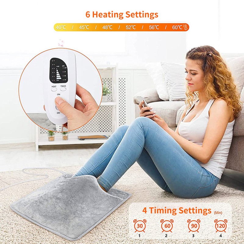 Electric Heated Foot Warmers Washable Electric Heating Pad 6 Heating