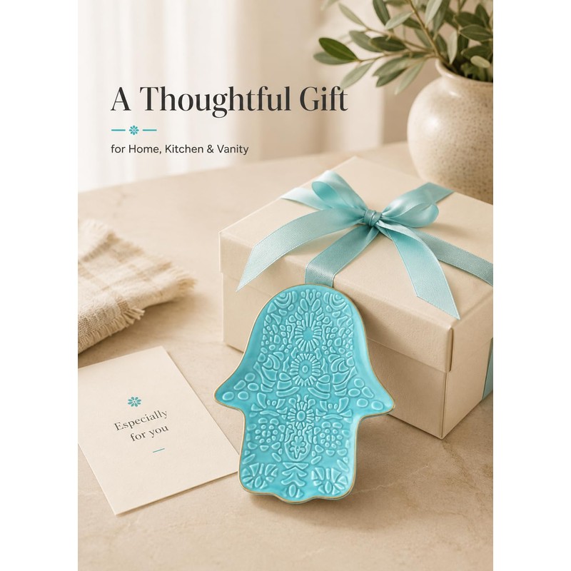 Ceramic Spoon Rest for Stove Top and Kitchen Counter, Turquoise