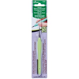 Clover 1220 Amour Steel Crochet Hook No. 0, 1.75mm , Green