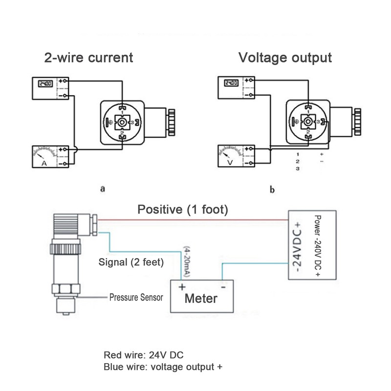 Diffusion Silicon Pressure Transmitter Digital Water Air Pressure Transducer 24V