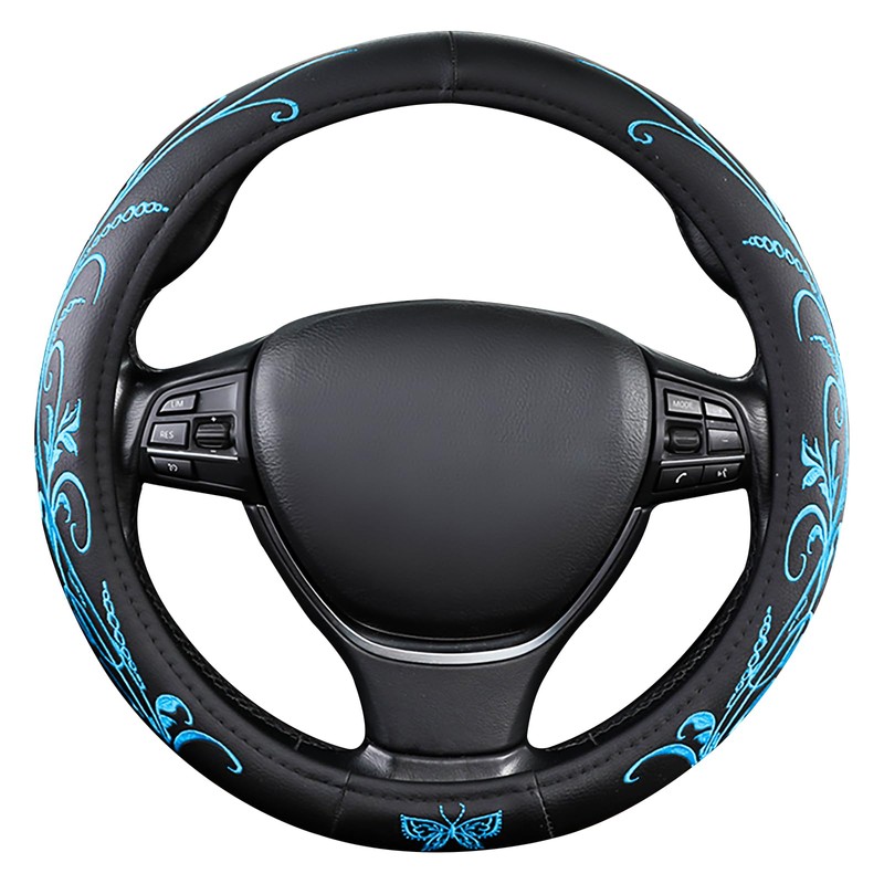 Car Leather Steering Wheel Cover - Panapi Material, Universal 14.5-15