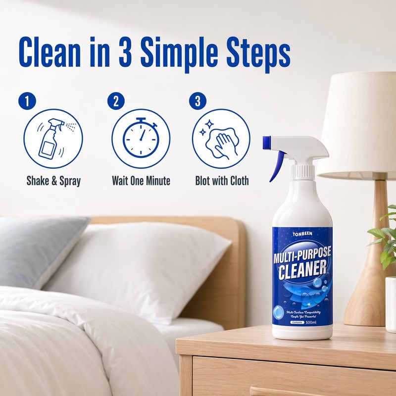 TONBEEN Mattress & Fabric Stain Remover Spray – Gentle Plant-Based