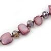 Avalaya Statement Long Purple Shell Nugget and Glass Crystal Bead