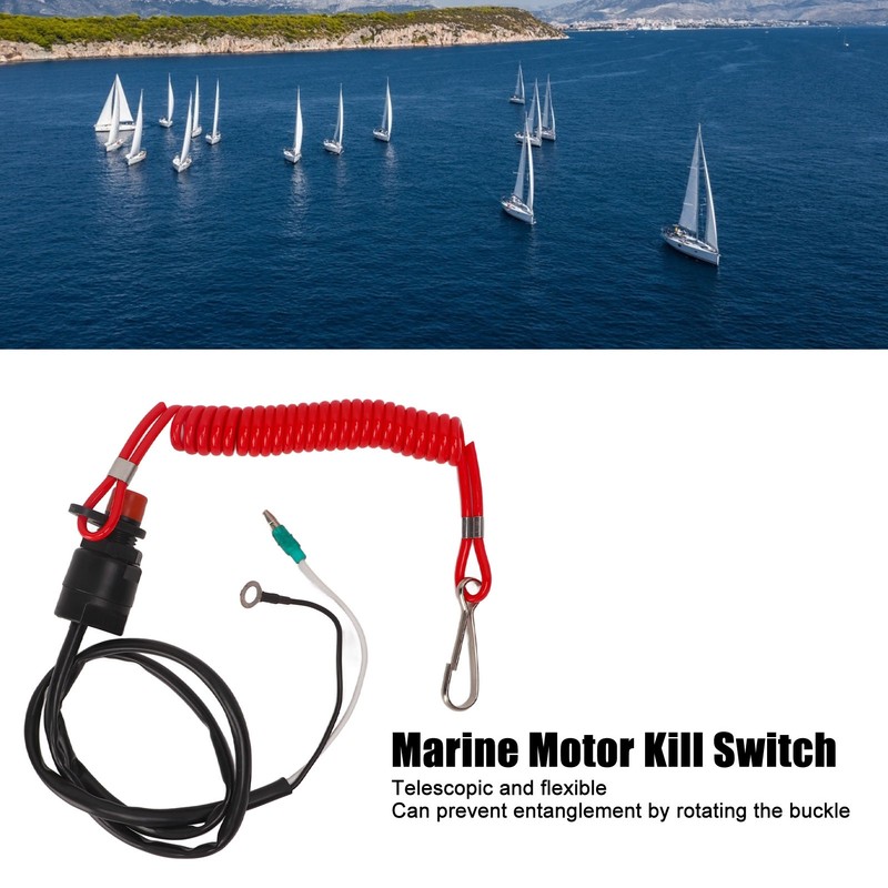 Outboard Engine Kill Switch ABS Waterproof Telescopic 75mm Marine Motor