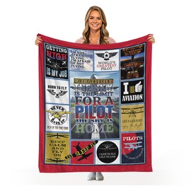 Pilot Blanket for Men,Airplane Throw Blanket,Aviation Gifts for Pilot,Cool Pilot Gift Ideas,Pilot Flannel Fleece Ultra-Soft Micro Blanket Lightweight Cozy Comfort for Bedroom Couch Sofa 50"x40"
