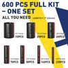 haisstronica 600PCS 4:1 Heat Shrink Tubing Kit 3/32"-3/4" Black/Red