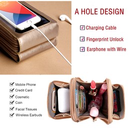 Borivilla Crossbody Cellphone Purse Shoulder Strap Travel Wallet Passport Credit Card Slot