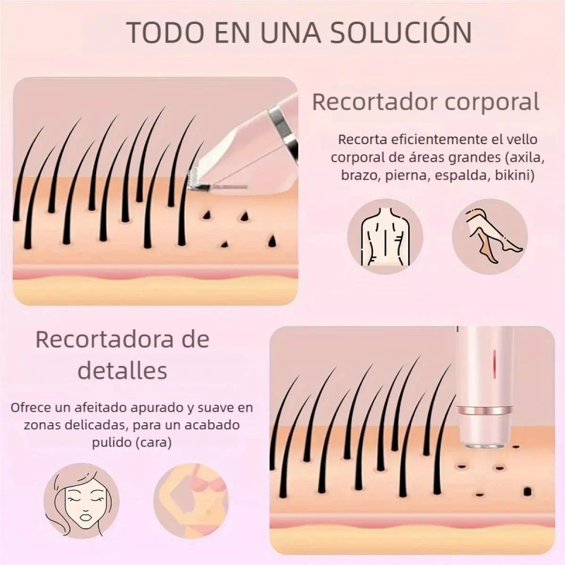 Depiladora De Bikini Para Mujer Electrica Doble Cabeza 2in1