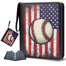 Baseball Card Binder 900 Pockets, HYMENEX Trading Card Binder 9 Pocket with 50 Removable Sleeves and Zipper for Baseball/Sports/Game Cards