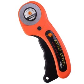 Rotary Cutter, 1.8 inch (45 mm) Diameter, L Shape, Easy Operation, Leatherwork, Sewing Tools, DIY Tools, Suitable for Cloths, Papers, Rubber Sheets, Films, etc.